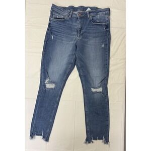 &Denim Blue Skinny High Waisted Ankle Jeans Womens Size 33